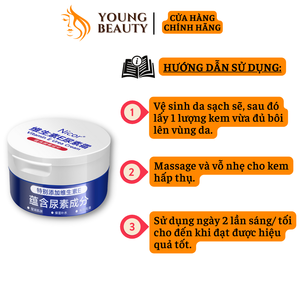 Kem dưỡng viêm nang lông NICOR - Kem đánh bay dày sừng nang lông, dưỡng ẩm, dưỡng trắng da - YOUNG BEAUTY
