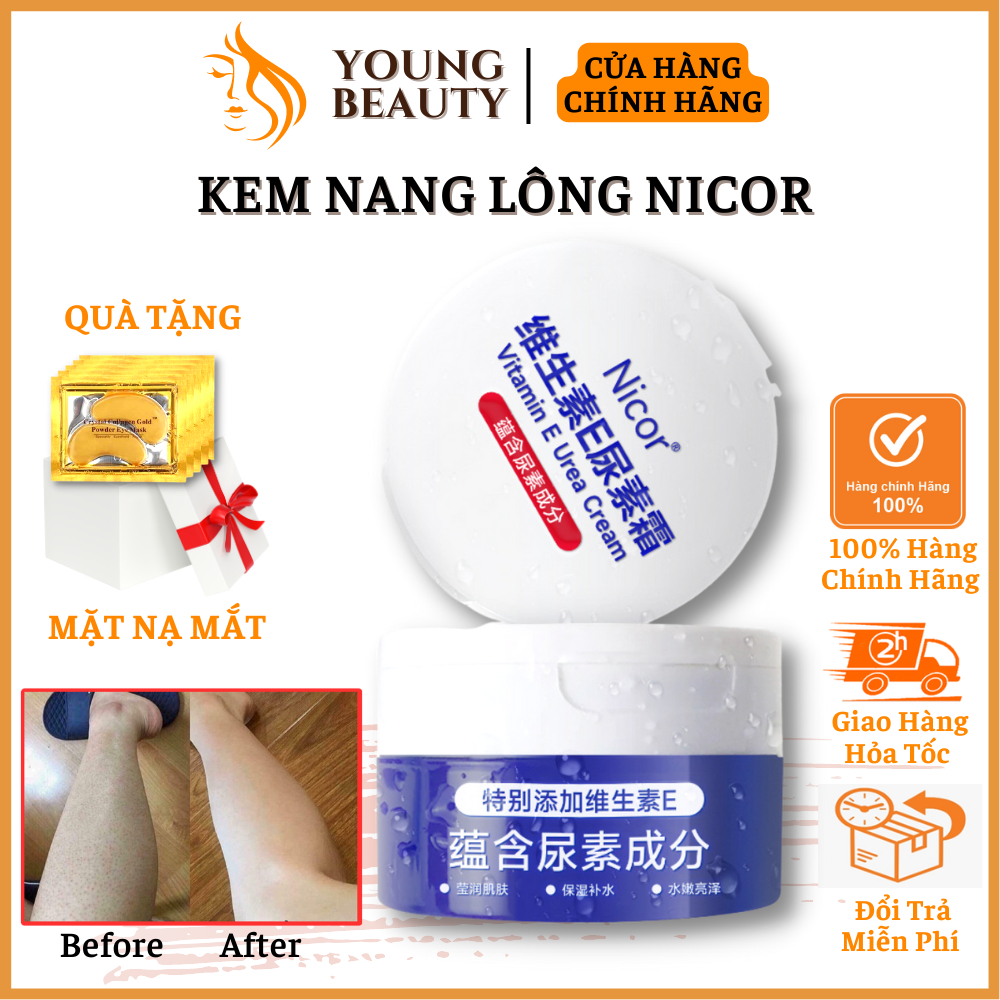 Kem dưỡng viêm nang lông NICOR - Kem đánh bay dày sừng nang lông, dưỡng ẩm, dưỡng trắng da - YOUNG BEAUTY