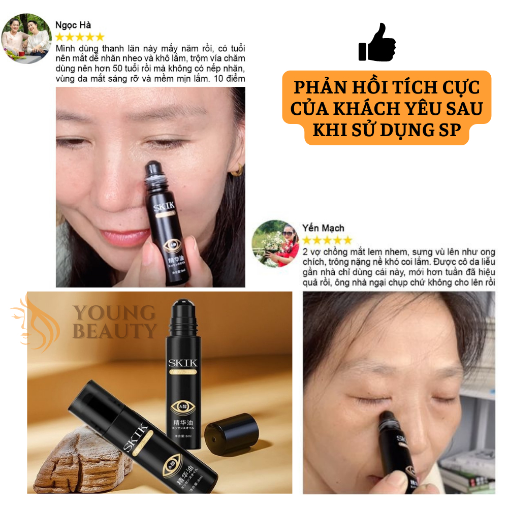 Thanh lăn tan bọng mắt SKIK - Serum đánh tan bọng mắt, giảm thâm quầng mắt, nếp nhăn, dưỡng da vùng mắt - YOUNG BEAUTY