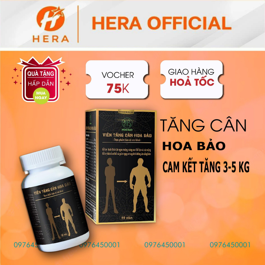 Tăng Cân Hoa Bảo Hộp 22v Chính Hãng thảo mộc tăng cân cho người gầy Nam nữ an toàn