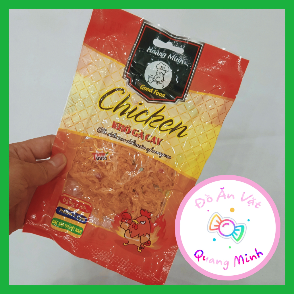 Khô gà cay Hoàng Minh gói 40g đặc sản Việt Nam thơm cay hấp dẫn, đồ ăn vặt cổng trường hot nhất