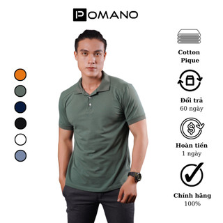 Áo thun POLO nam cổ bẻ vải cá sấu Cotton xuất xịn, thiết kế phong cách sang trọng lịch lãm Cốm POMANO