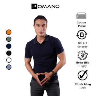 Áo thun POLO nam cổ bẻ vải cá sấu Cotton xuất xịn, thiết kế phong cách sang trọng lịch lãm Navy POMANO