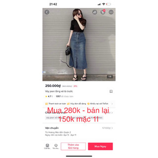 Chân váy xẻ tà