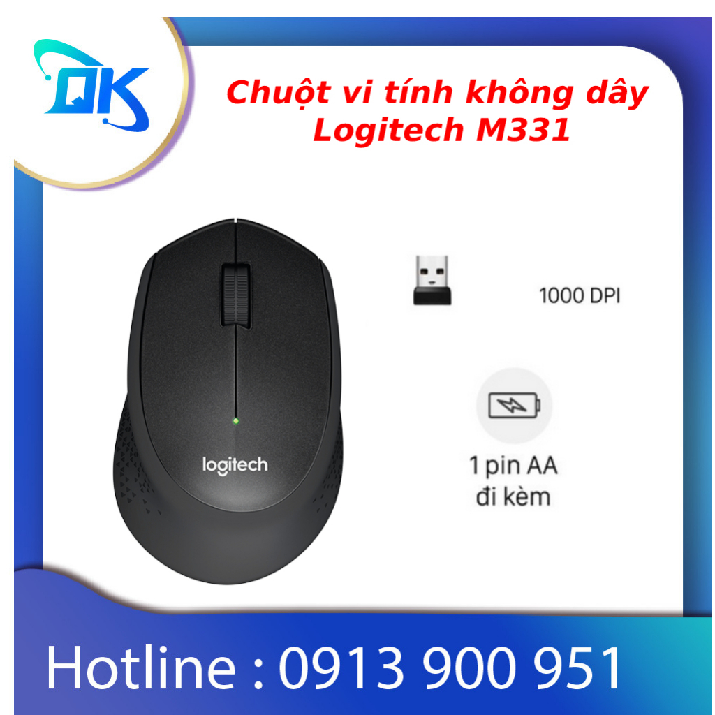 Chuột không dây Logitech M331 kết nối USB, yên lặng - Hàng Chính Hãng