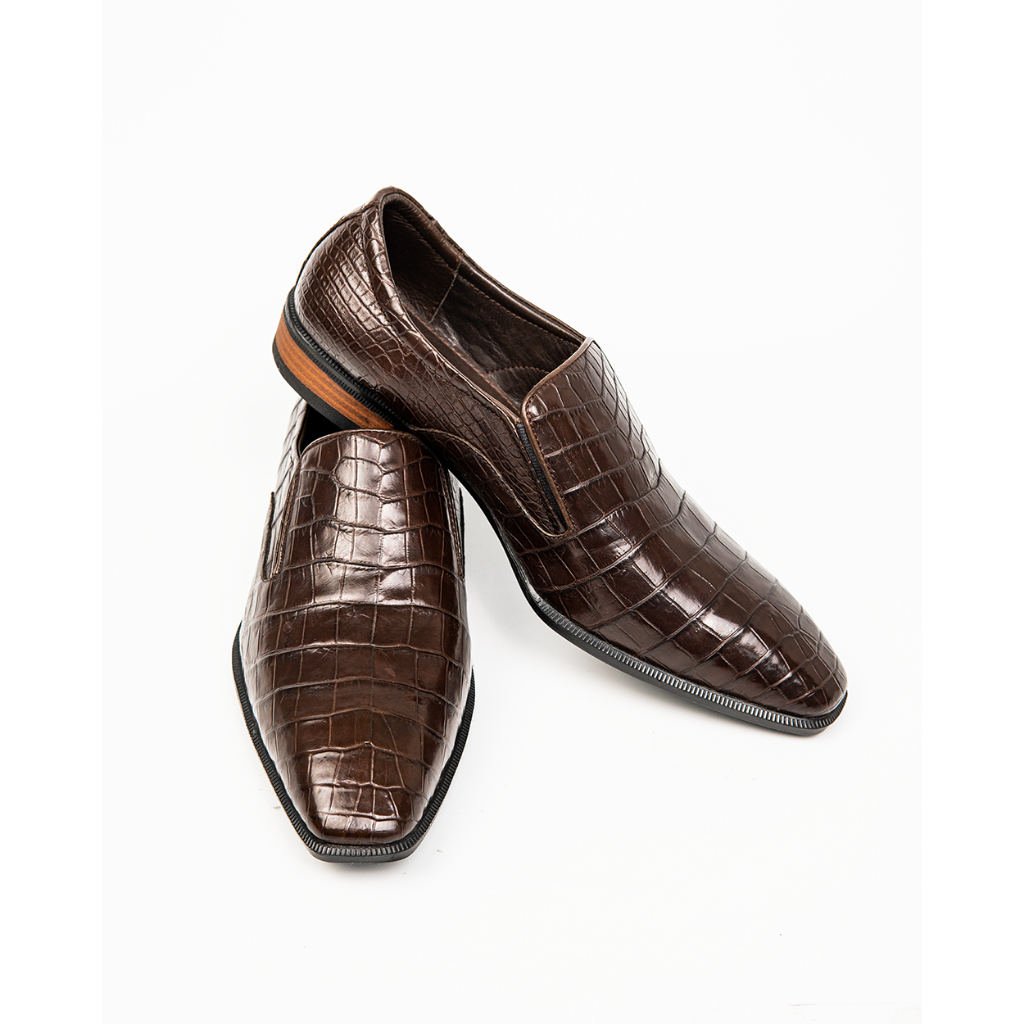 Dày tây nam công sở da bụng cá sấu thật đế cao su chính hãng NASANO GA1101