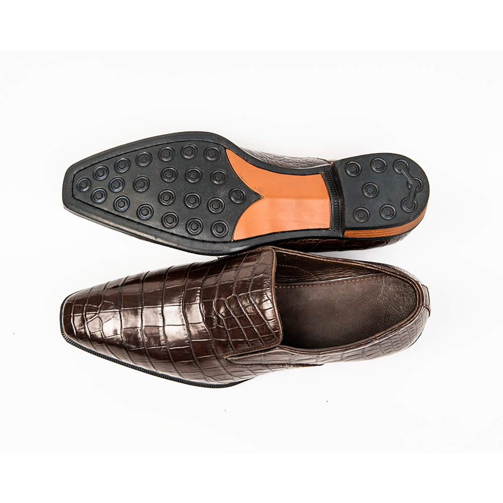 Dày tây nam công sở da bụng cá sấu thật đế cao su chính hãng NASANO GA1101