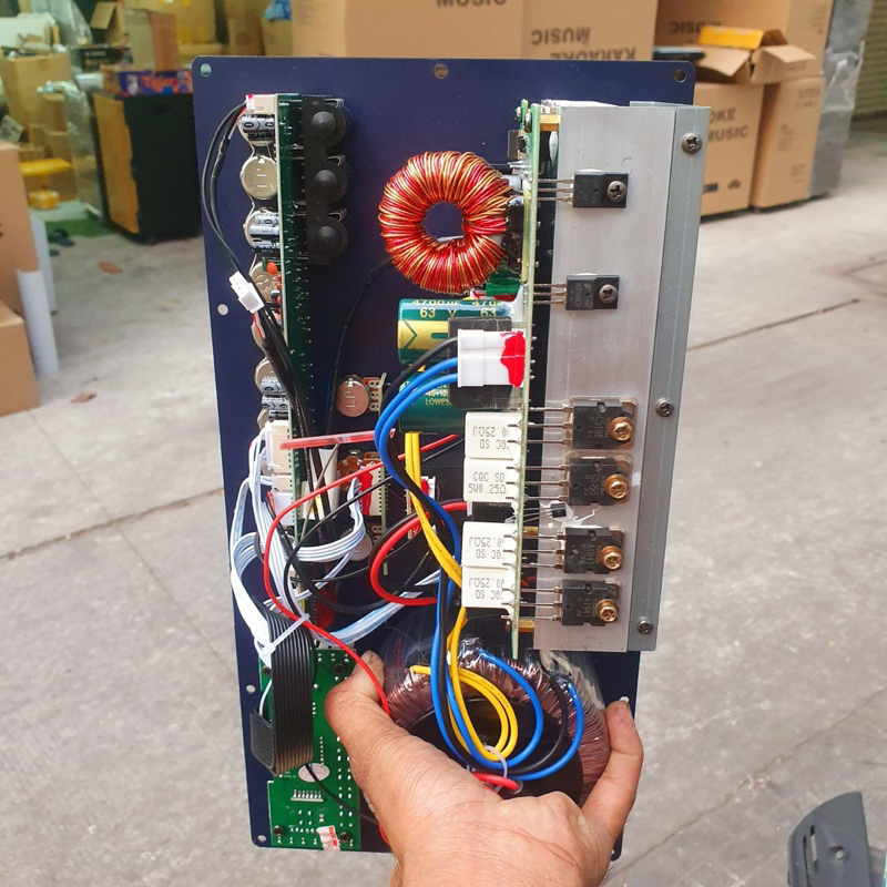 BO MẠCH LOA KÉO KẾT HỢP LIVESTREAM VÀ LED NHÁY MẠCH 4 SÒ CÓ QUẠT 6.0