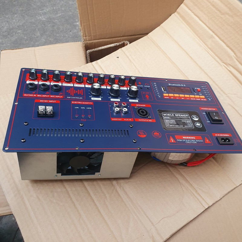 BO MẠCH LOA KÉO KẾT HỢP LIVESTREAM VÀ LED NHÁY MẠCH 4 SÒ CÓ QUẠT 6.0