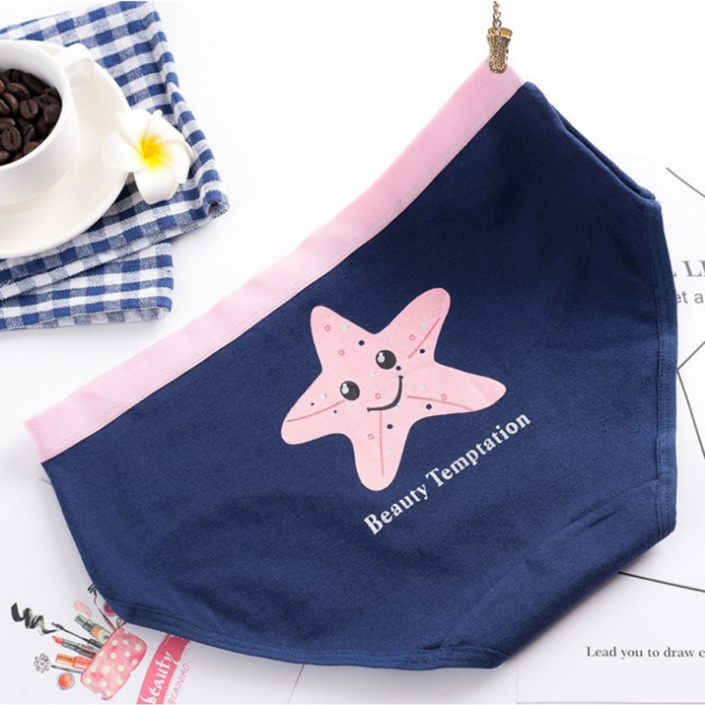 Quần lót nữ cute sét 4 quần chíp dễ thương cho bé size đại đồ lót trẻ em từ 39-58kg XS11