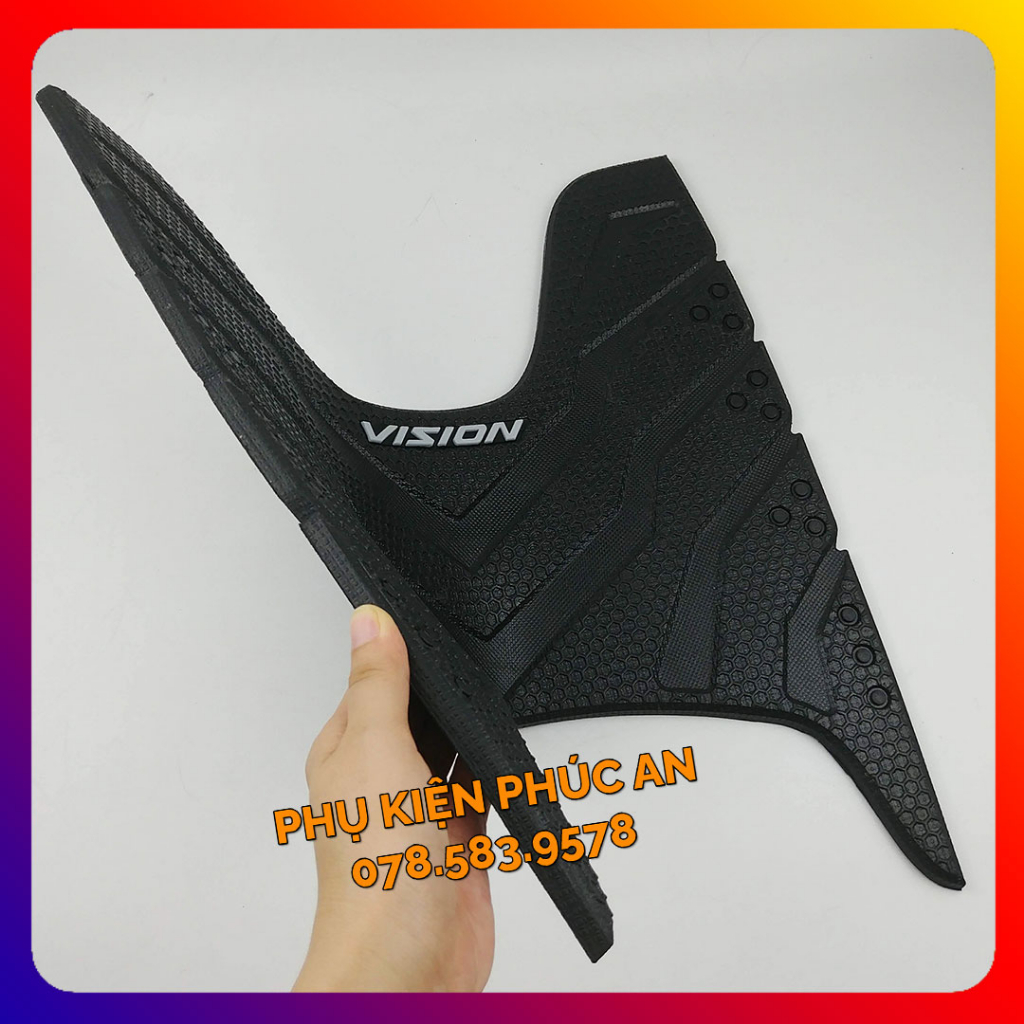 Thảm lót sàn Cao Su, Inox xe VISION gác để chân trước năm 2021 2022 2022 2023 đời mới nhất