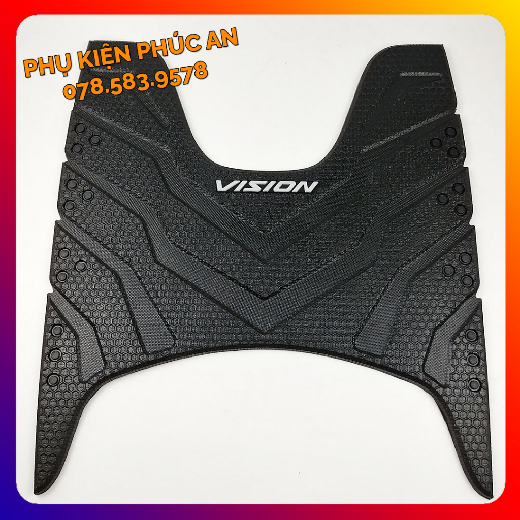Thảm lót sàn Cao Su, Inox xe VISION gác để chân trước năm 2021 2022 2022 2023 đời mới nhất