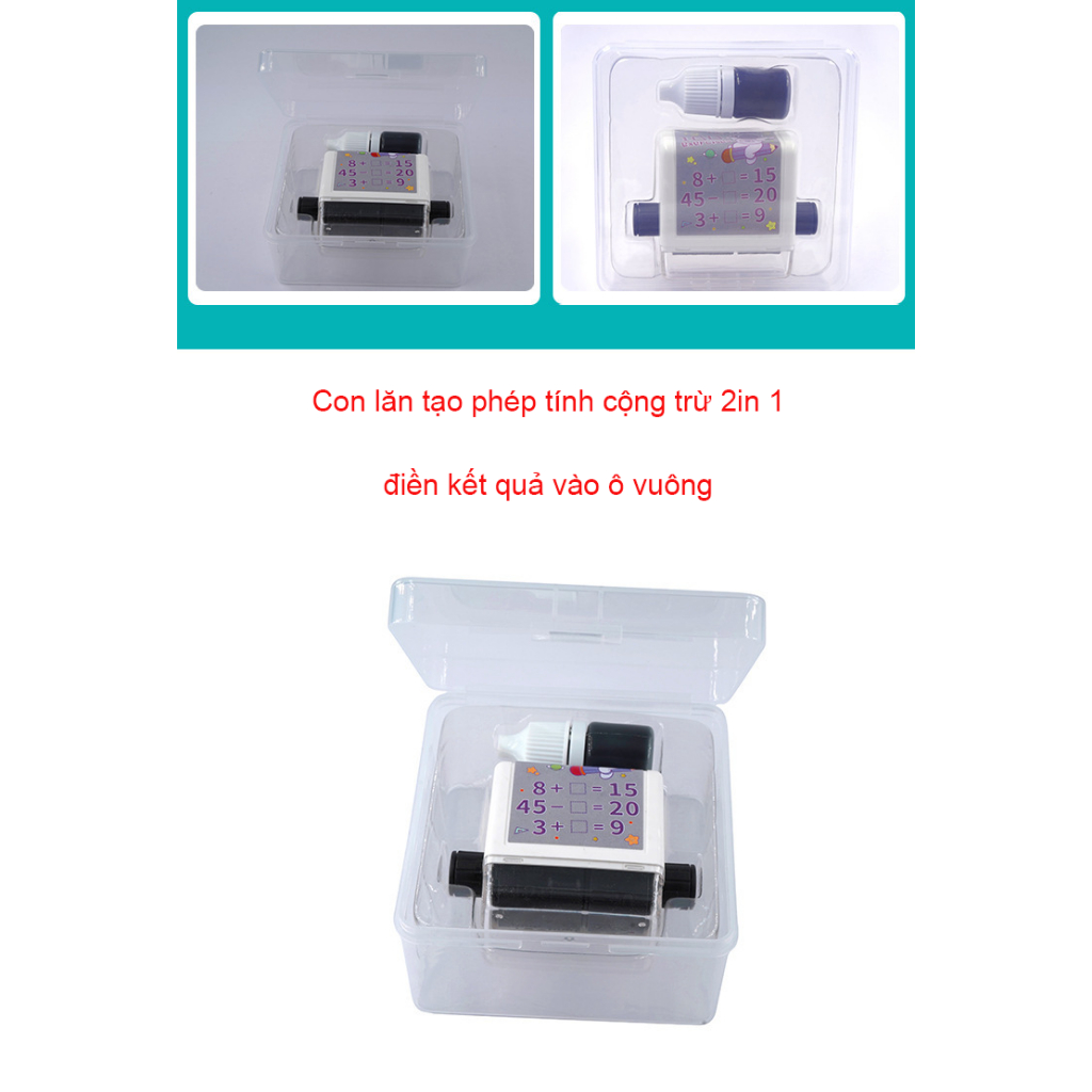 Máy Tạo Phép Tính 2 in 1 Cộng Trừ mini đơn giản ngẫu nhiên cho bé - Con lăn phép toán