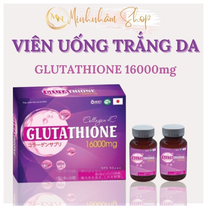 Viên uống hỗ trợ trắng da glutathione 16000mg, Collagen +C mờ nám giảm tàn nhang chống lão hoá da