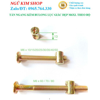 Tán ngang kèm bulong lục giác dẹp m6 x l theo bộ