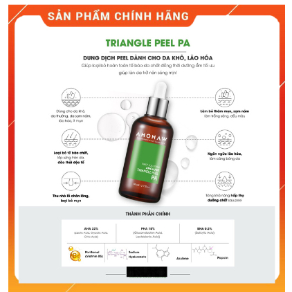 Peel da khô, lão hóa Ahohaw Triangle Peel PA  -chính hãng