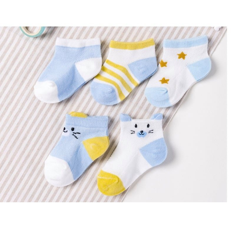 Set 5 Đôi Tất Chân Cho Bé⚡️FREE SHIP⚡️ Tất Chân Dạng Lưới Mùa Hè Cho Bé