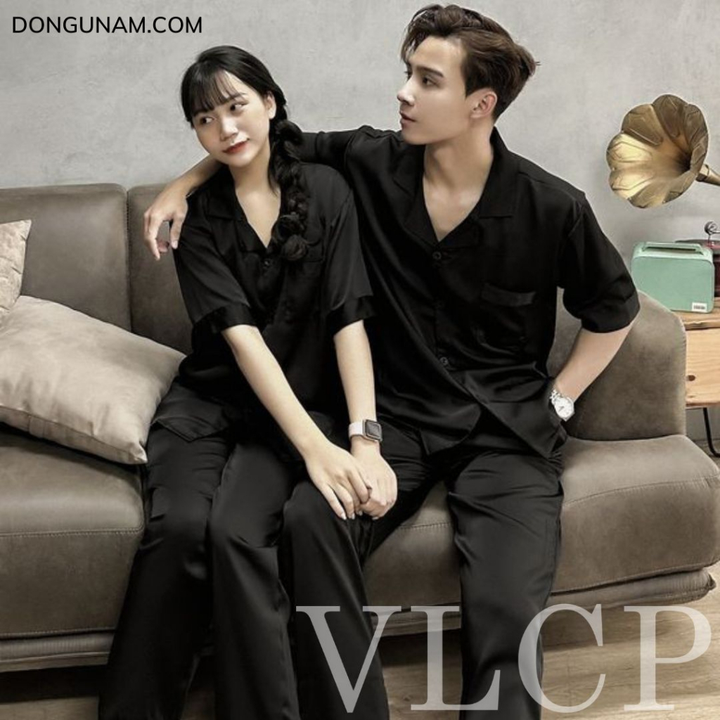 Bộ đồ đôi nam nữ đồ couple Bigsize vải lụa ngọc trai cao cấp phù hợp mọi dáng người T34 - VLCP