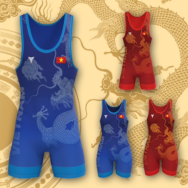 Áo Đấu Nam Vietnam Wrestling Singlet Brazilian Jiu Jitsu, BJJ, MMA, No-Gi Grappling, Powerlift fting, Nâng tạ