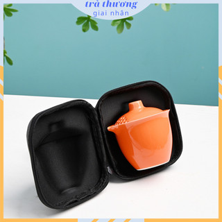 Bộ ấm chén pha trà bằng sứ [có kèm túi du lịch chống va đập]