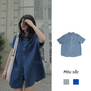 Áo sơ mi nữ ngắn tay form rộng ulzzang kiểu hàn basic dễ phối đồ SM1