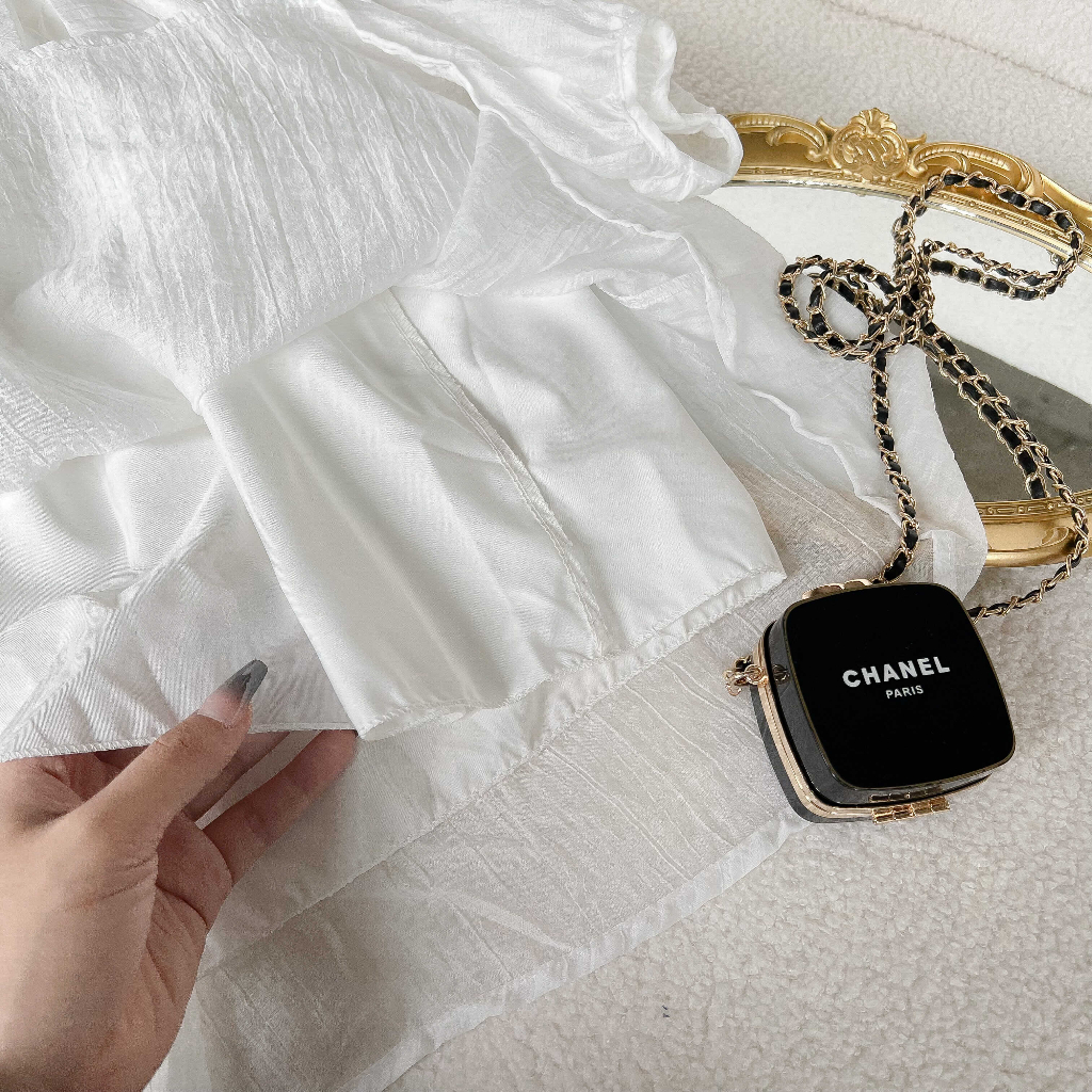 Váy babydoll LYRA chất voan tơ 2 lớp kèm đai, xinh xắn, trẻ trung - VSYVD0151