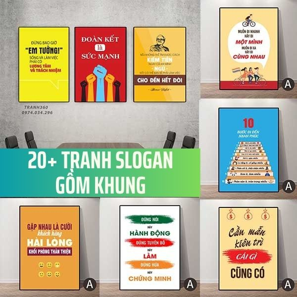 Tranh động lực slogan trang trí văn phòng truyền cảm hứng cho nhân viên các mẫu độc đáo treo tường đã gồm khung