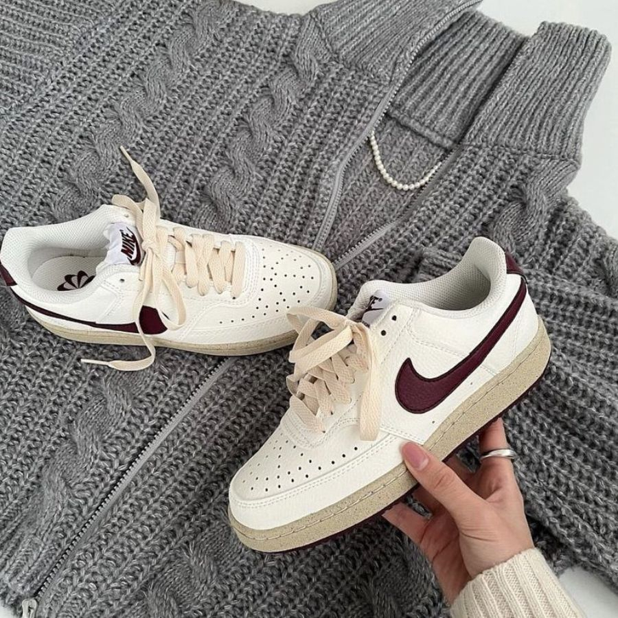 Giày Sneaker Nike Court Vision Low Next Nature Sail Dark  Trắng Đỏ | PiuPiu Authentic