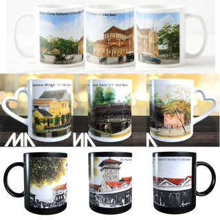 Ly sứ, cốc sứ in tranh vẽ tay danh lam thắng cảnh Việt Nam