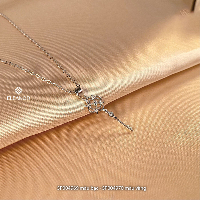 Dây chuyền nữ bạc 925 Eleanor Accessories mặt hình chìa khóa đính đá phụ kiện trang sức 4969