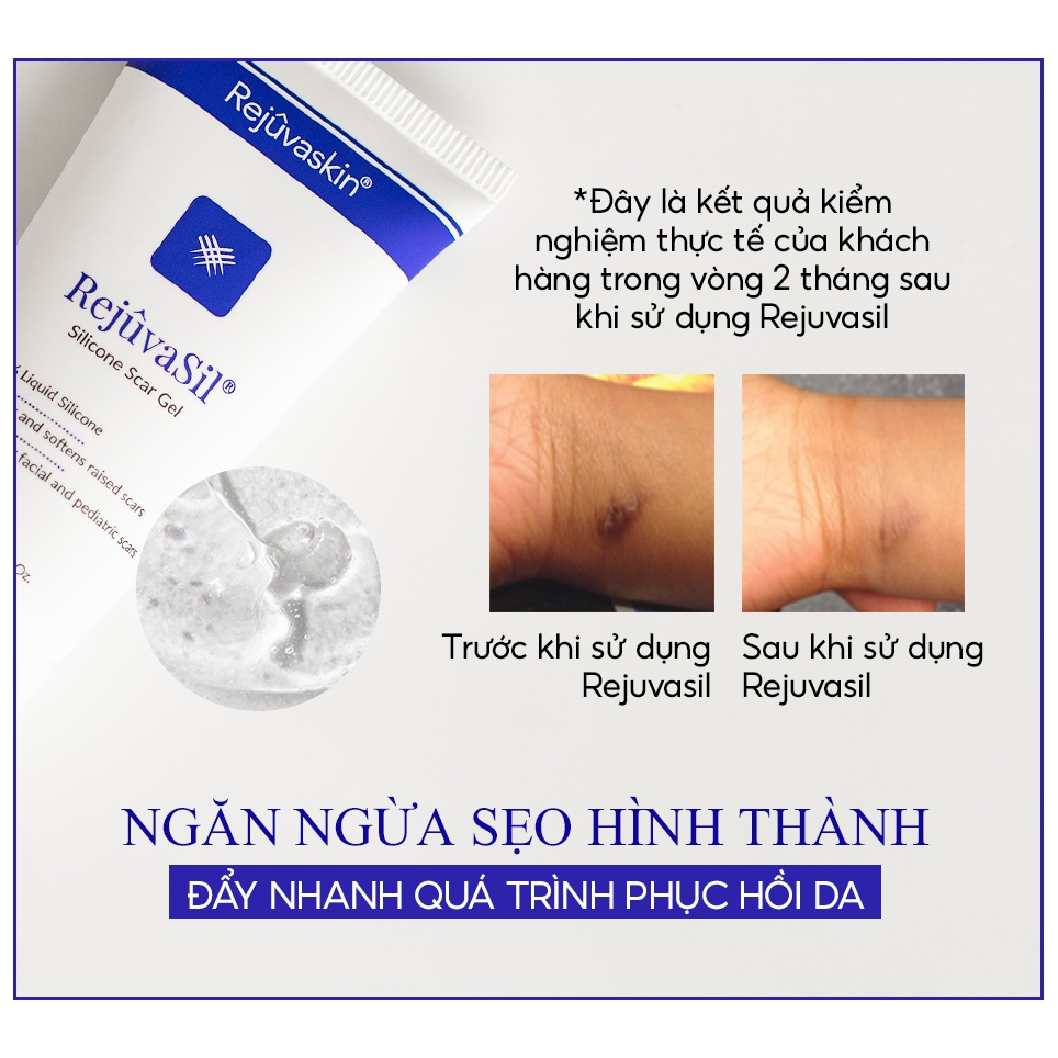 Gel ngăn ngừa và làm xẹp sẹo lồi, sẹo phì đại Rejuvasil 10ml