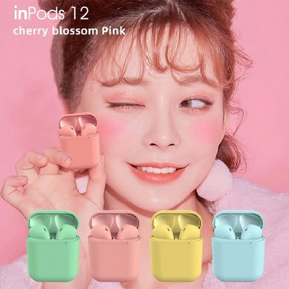 Tai Nghe Không Dây Bluetooth Thể Thao J12 TWS 5.0 Nghe Nhạc, Chơi Game Độ Trể Thấp ucay_official J12_Mau