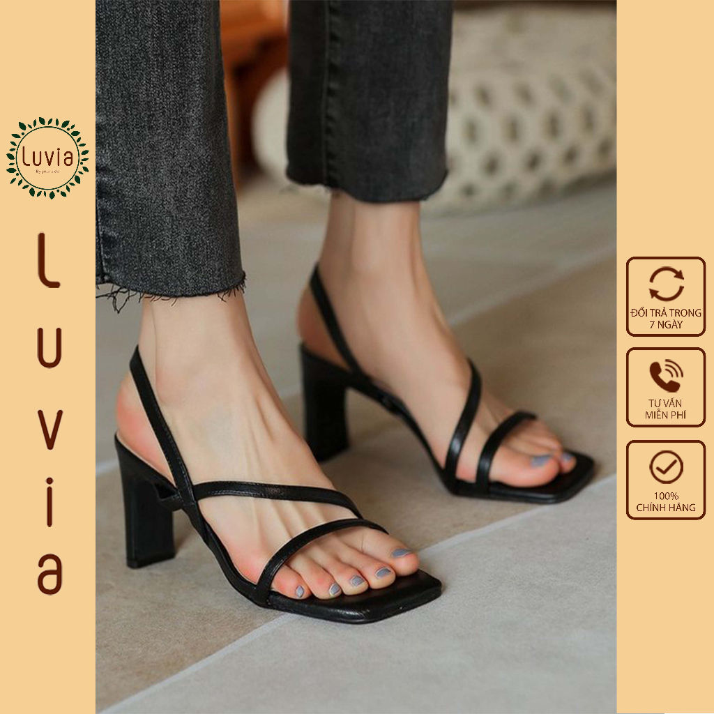 Giày Cao Gót 9 Phân Quai Chéo Đế Vuông Thời Trang Trẻ Trung Luvia X17Cg