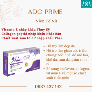 Viên uống Tố Nữ Ado Prime - Hỗ trợ làm đẹp da, giảm bốc hỏa (H/30 viên)