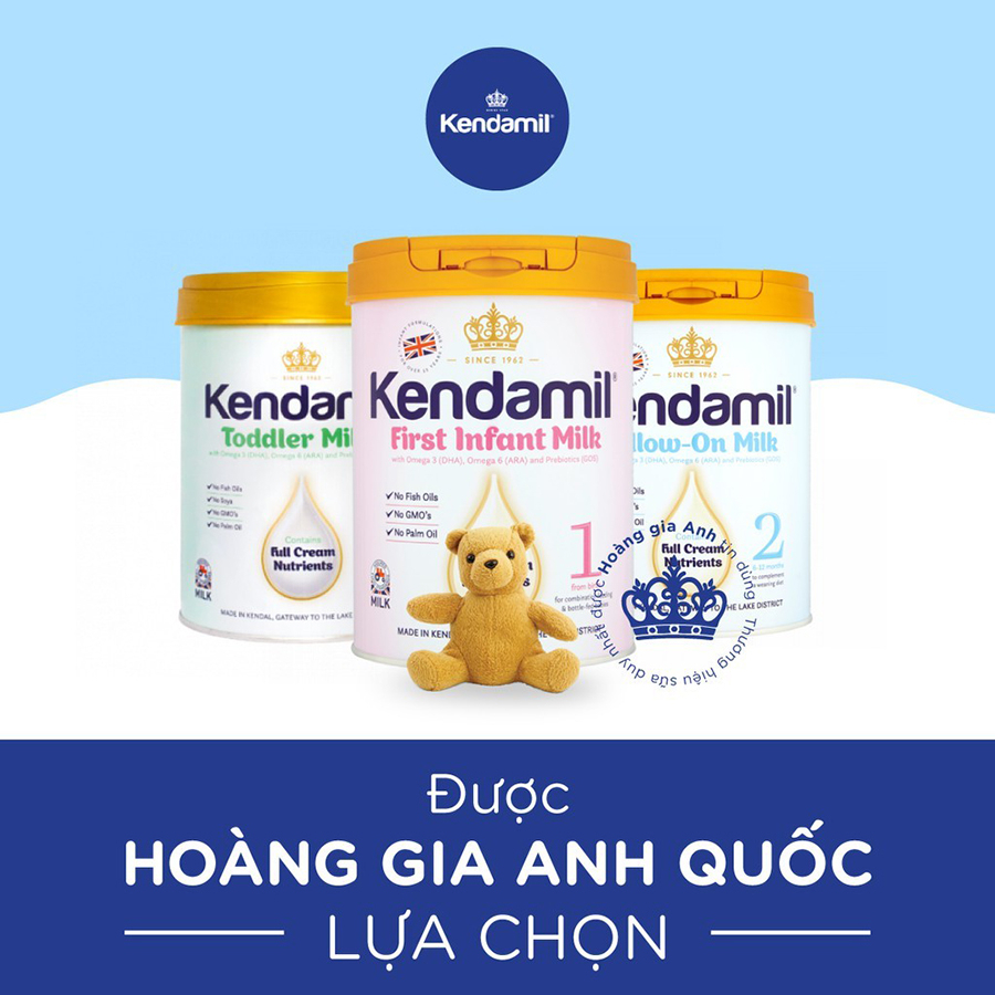 [Date 2024] Sữa Công Thức Nguyên Kem Kendamil Số 1 , 2 , 3 - 900g