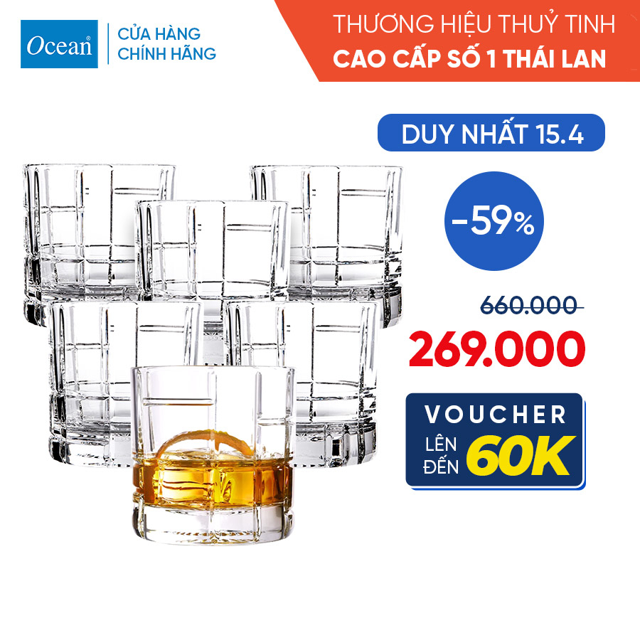 Bộ 6 ly thủy tinh Ocean TRAZE FTR 350 ml