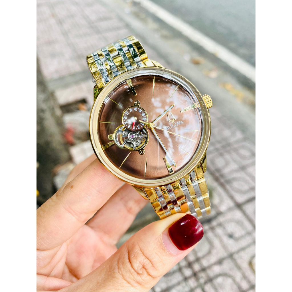 ĐỒNG HỒ NAM BULOVA 96A118 MẶT KÍNH MO , DÂY THÉP KHÔNG GỈ , SIZE 41MM