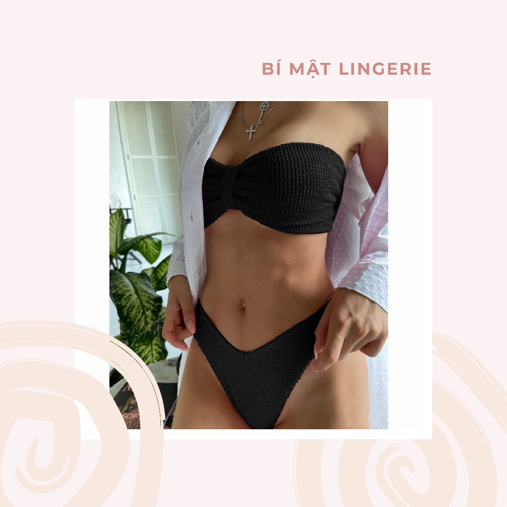 Bikini đồ bơi sexy 2 mảnh nơ ngực buộc sau tôn da