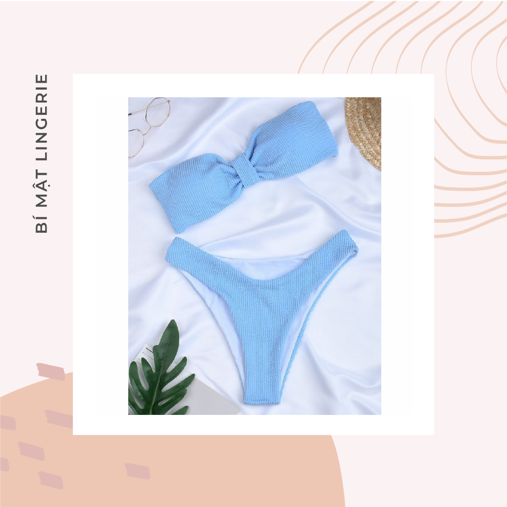 Bikini đồ bơi sexy 2 mảnh nơ ngực buộc sau tôn da