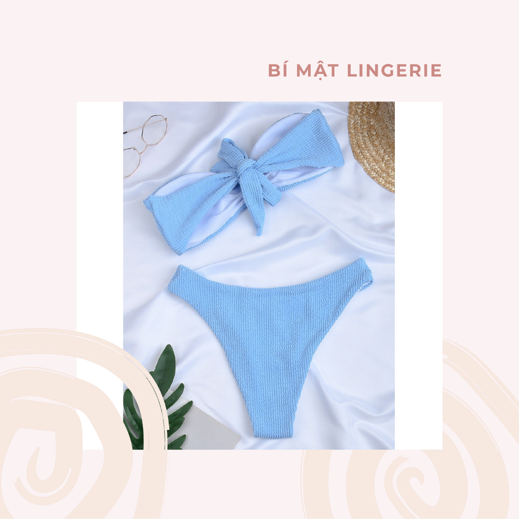 Bikini đồ bơi sexy 2 mảnh nơ ngực buộc sau tôn da