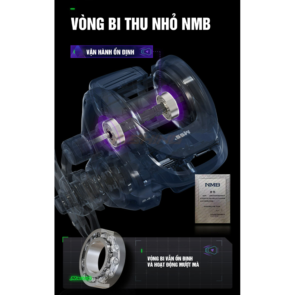 Máy Câu Lure MSS MagicL Máy Ngang - Vietnam Fishing