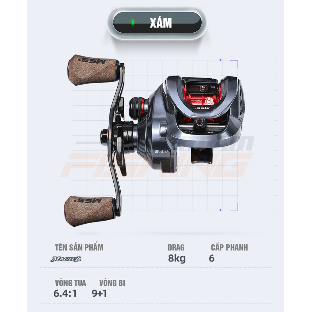 Máy Câu Lure MSS MagicL Máy Ngang - Vietnam Fishing