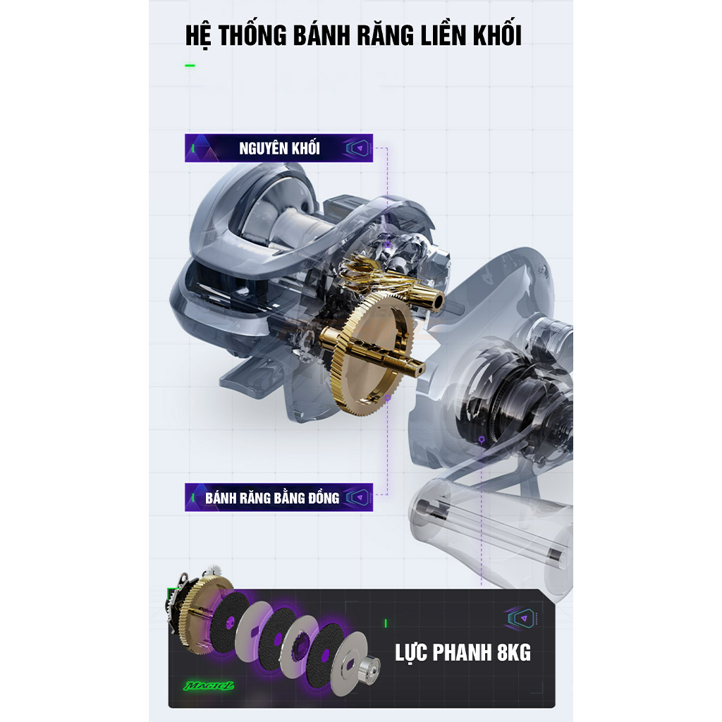 Máy Câu Lure MSS MagicL Máy Ngang - Vietnam Fishing