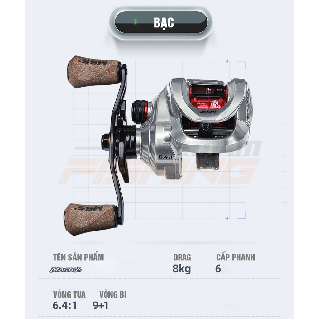 Máy Câu Lure MSS MagicL Máy Ngang - Vietnam Fishing