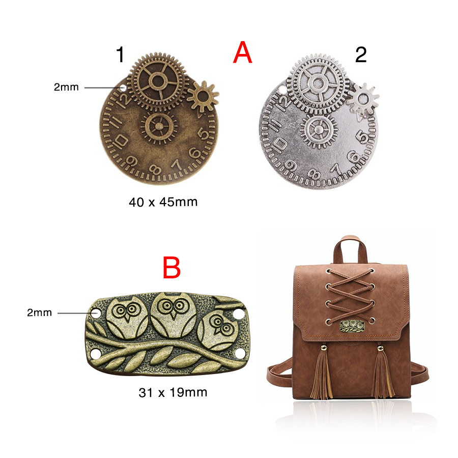 Mặt Xỏ Dây Đồng Hồ, Cú Mèo ~31x19mm, Mix Làm Vòng Tay Dây Đeo Móc Khóa Trang Sức, Thời Trang Nam Nữ