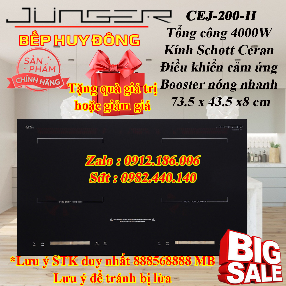 Bếp từ đôi lắp âm Junger CEJ-200-II