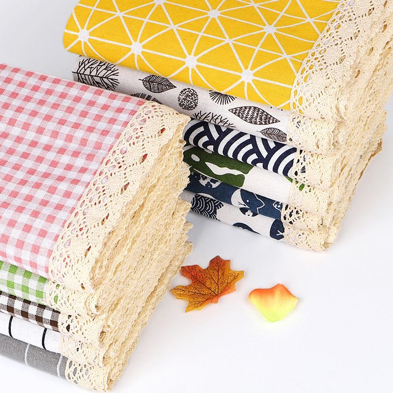 Khăn trải bàn vải canvas may Viền Ren,Khăn trải bàn decor siêu đẹp KB001