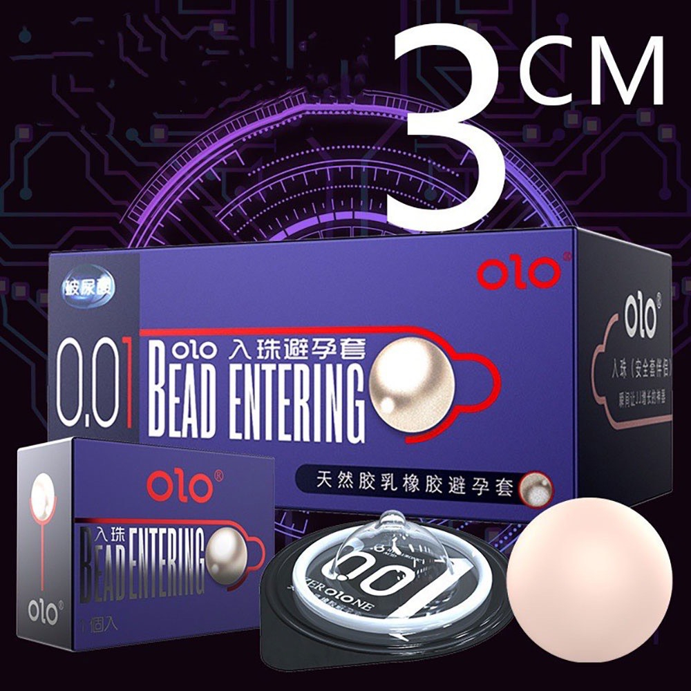 Bao cao su bi OLO 001 xanh, bi 3cm kéo dài thời gian - tăng cảm xúc - thăng hoa - khoái cảm Hộp 1bcs+1bi- renlendi store