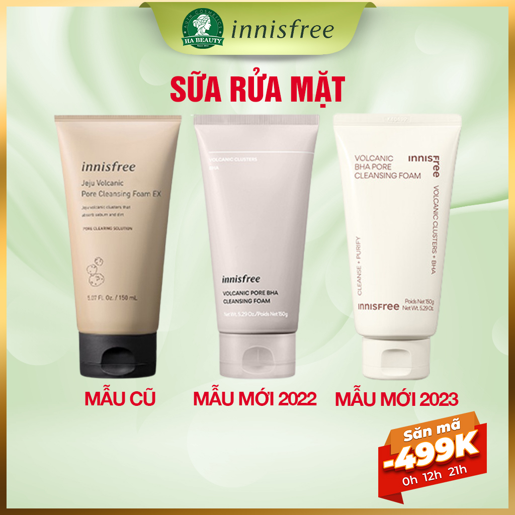 Sữa rửa mặt sạch sâu đá tro núi lửa innisfree Volcanic Pore BHA Cleansing Foam 150ml