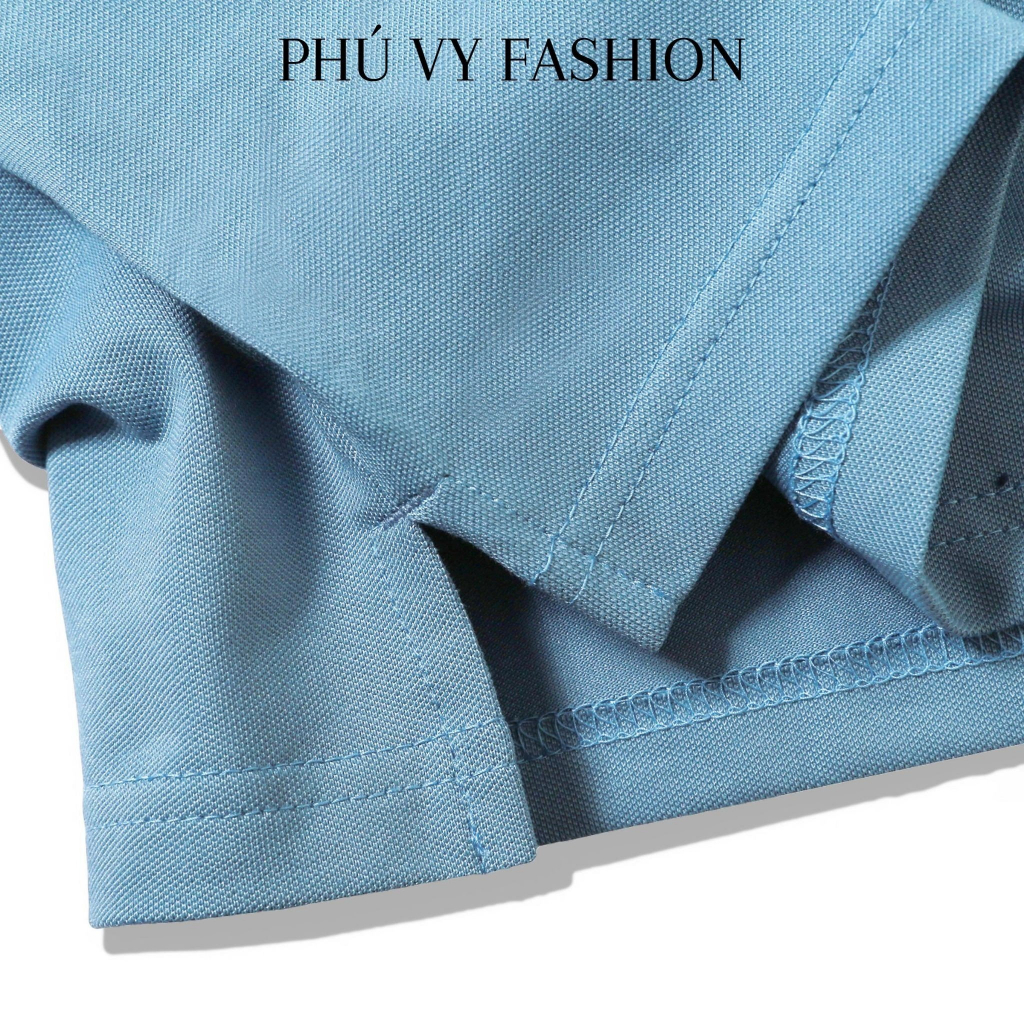 Áo polo nam basic tay ngắn vải cotton cá sấu với ba màu dễ phối đồ